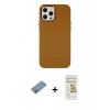 MARSİLYAN™- iPhone 12 Pro Max Kılıf Çekirdek Çizgi - Siyah Mat Seramik Nano Ekran Koruyucu + Shine Kamera Lens Koruma Cam - GI