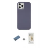 MARSİLYAN™- iPhone 12 Pro Max Kılıf Çekirdek Çizgi - Siyah Mat Seramik Nano Ekran Koruyucu + Shine Kamera Lens Koruma Cam - GD