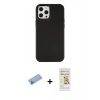 MARSİLYAN™- iPhone 12 Pro Max Kılıf Çekirdek Çizgi - Siyah Mat Seramik Nano Ekran Koruyucu + Shine Kamera Lens Koruma Cam - MI
