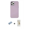 MARSİLYAN™- iPhone 12 Pro Max Kılıf Çekirdek Çizgi - Siyah Mat Seramik Nano Ekran Koruyucu + Shine Kamera Lens Koruma Cam - MI