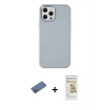 MARSİLYAN™- iPhone 12 Pro Max Kılıf Çekirdek Çizgi - Siyah Mat Seramik Nano Ekran Koruyucu + Shine Kamera Lens Koruma Cam - GD