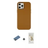 MARSİLYAN™- iPhone 12 Pro Max Kılıf Çekirdek Çizgi - Siyah Mat Seramik Nano Ekran Koruyucu + Shine Kamera Lens Koruma Cam - GD