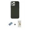 MARSİLYAN™- iPhone 12 Pro Max Kılıf Çekirdek Çizgi - Siyah Mat Seramik Nano Ekran Koruyucu + Shine Kamera Lens Koruma Cam - GI
