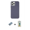 MARSİLYAN™- iPhone 12 Pro Max Kılıf Çekirdek Çizgi - Siyah Polymer Nano Ekran Koruyucu + Shine Kamera Lens Koruma Cam - GI
