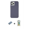 MARSİLYAN™- iPhone 12 Pro Max Kılıf Çekirdek Çizgi - Siyah Polymer Nano Ekran Koruyucu + Shine Kamera Lens Koruma Cam - GS