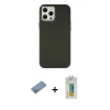 MARSİLYAN™- iPhone 12 Pro Max Kılıf Çekirdek Çizgi - Siyah Polymer Nano Ekran Koruyucu + Shine Kamera Lens Koruma Cam - GS