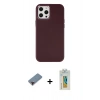 MARSİLYAN™- iPhone 12 Pro Max Kılıf Çekirdek Çizgi - Siyah Polymer Nano Ekran Koruyucu + Metal Kamera Lens Koruma Cam - KI