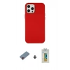 MARSİLYAN™- iPhone 12 Pro Max Kılıf Çekirdek Çizgi - Siyah Polymer Nano Ekran Koruyucu + Metal Kamera Lens Koruma Cam - KI