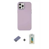 MARSİLYAN™- iPhone 12 Pro Max Kılıf Çekirdek Çizgi - Siyah Polymer Nano Ekran Koruyucu + Metal Kamera Lens Koruma Cam - GD