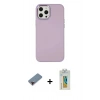MARSİLYAN™- iPhone 12 Pro Max Kılıf Çekirdek Çizgi - Siyah Polymer Nano Ekran Koruyucu + Metal Kamera Lens Koruma Cam - KI