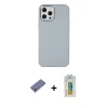 MARSİLYAN™- iPhone 12 Pro Max Kılıf Çekirdek Çizgi - Siyah Polymer Nano Ekran Koruyucu + Metal Kamera Lens Koruma Cam - GD