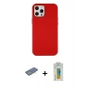 MARSİLYAN™- iPhone 12 Pro Max Kılıf Çekirdek Çizgi - Siyah Polymer Nano Ekran Koruyucu + Renkli Kamera Lens Koruma Cam - YL