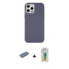 MARSİLYAN™- iPhone 12 Pro Max Kılıf Çekirdek Çizgi - Siyah Polymer Nano Ekran Koruyucu + Renkli Kamera Lens Koruma Cam - YL