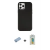 MARSİLYAN™- iPhone 12 Pro Max Kılıf Çekirdek Çizgi - Siyah Polymer Nano Ekran Koruyucu + Shine Kamera Lens Koruma Cam - MI
