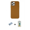 MARSİLYAN™- iPhone 12 Pro Max Kılıf Çekirdek Çizgi - Siyah Polymer Nano Ekran Koruyucu + Shine Kamera Lens Koruma Cam - MI