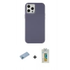 MARSİLYAN™- iPhone 12 Pro Max Kılıf Çekirdek Çizgi - Siyah Polymer Nano Ekran Koruyucu + Shine Kamera Lens Koruma Cam - MI