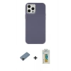 MARSİLYAN™- iPhone 12 Pro Max Kılıf Çekirdek Çizgi - Siyah Polymer Nano Ekran Koruyucu + Shine Kamera Lens Koruma Cam - SH