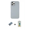 MARSİLYAN™- iPhone 12 Pro Max Kılıf Çekirdek Çizgi - Siyah Polymer Nano Ekran Koruyucu + Shine Kamera Lens Koruma Cam - SH