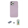 MARSİLYAN™- iPhone 12 Pro Max Kılıf Çekirdek Çizgi - Siyah Polymer Nano Ekran Koruyucu + Yeşil Renkli Kamera Lens Koruma Cam