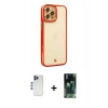 MARSİLYAN™- iPhone 12 Pro Max Kılıf Çekirdek Klasik Serisi - Şeffaf 360 Full Body Arka Koruyucu + Lacivert Shine Kamera Lens
