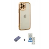 MARSİLYAN™- iPhone 12 Pro Max Kılıf Çekirdek Klasik Serisi - Şeffaf Royal Nano Ekran Koruyucu + Metal Kamera Lens Koruma Cam - GD