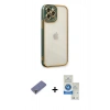 MARSİLYAN™- iPhone 12 Pro Max Kılıf Çekirdek Klasik Serisi - Şeffaf Royal Nano Ekran Koruyucu + Metal Kamera Lens Koruma Cam - GD