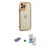 MARSİLYAN™- iPhone 12 Pro Max Kılıf Çekirdek Klasik Serisi - Şeffaf Royal Nano Ekran Koruyucu + Renkli Kamera Lens Koruma Cam - MI