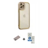 MARSİLYAN™- iPhone 12 Pro Max Kılıf Çekirdek Klasik Serisi - Şeffaf Royal Nano Ekran Koruyucu + Shine Kamera Lens Koruma Cam - SABE