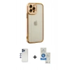 MARSİLYAN™- iPhone 12 Pro Max Kılıf Çekirdek Klasik Serisi - Şeffaf Royal Nano Ekran Koruyucu + Shine Kamera Lens - LT