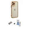 MARSİLYAN™- iPhone 12 Pro Max Kılıf Çekirdek Klasik Serisi - Şeffaf Royal Nano Ekran Koruyucu + Shine Kamera Lens Koruma Cam - SABE