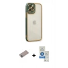 MARSİLYAN™- iPhone 12 Pro Max Kılıf Çekirdek Klasik Serisi - Şeffaf Royal Nano Ekran Koruyucu + Shine Kamera Lens Koruma Cam - SABE