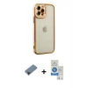 MARSİLYAN™- iPhone 12 Pro Max Kılıf Çekirdek Klasik Serisi - Şeffaf Royal Nano Ekran Koruyucu + Shine Kamera Lens Koruma Cam - SH