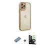 MARSİLYAN™- iPhone 12 Pro Max Kılıf Çekirdek Klasik Serisi - Şeffaf Temperli Cam Ekran Koruyucu + Shine Kamera Lens Koruma Cam - GS