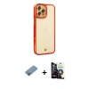 MARSİLYAN™- iPhone 12 Pro Max Kılıf Çekirdek Klasik Serisi - Şeffaf Temperli Cam Ekran Koruyucu + Shine Kamera Lens Koruma Cam - GI