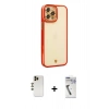 MARSİLYAN™- iPhone 12 Pro Max Kılıf Çekirdek Klasik Serisi - Şeffaf Uv Polymer Nano Ekran Koruyucu + Shine Kamera Lens - GD