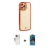 MARSİLYAN™- iPhone 12 Pro Max Kılıf Çekirdek Klasik Serisi - Siyah 18D Cam Ekran Koruyucu + Shine Kamera Lens - GD