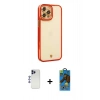 MARSİLYAN™- iPhone 12 Pro Max Kılıf Çekirdek Klasik Serisi - Siyah 18D Cam Ekran Koruyucu + Shine Kamera Lens - LT