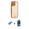 MARSİLYAN™- iPhone 12 Pro Max Kılıf Çekirdek Klasik Serisi - Siyah 18D Cam Ekran Koruyucu + Shine Kamera Lens Koruma Cam - SH