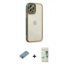 MARSİLYAN™- iPhone 12 Pro Max Kılıf Çekirdek Klasik Serisi - Siyah 20D Premium Cam Ekran Koruyucu + Shine Kamera Lens Koruma Cam - GI