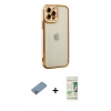 MARSİLYAN™- iPhone 12 Pro Max Kılıf Çekirdek Klasik Serisi - Siyah 20D Premium Cam Ekran Koruyucu + Shine Kamera Lens Koruma Cam - GI