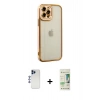 MARSİLYAN™- iPhone 12 Pro Max Kılıf Çekirdek Klasik Serisi - Siyah 20D Premium Cam Ekran Koruyucu + Shine Kamera Lens - LT