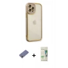 MARSİLYAN™- iPhone 12 Pro Max Kılıf Çekirdek Klasik Serisi - Siyah 20D Premium Cam Ekran Koruyucu + Metal Kamera Lens Koruma Cam - GD