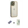 MARSİLYAN™- iPhone 12 Pro Max Kılıf Çekirdek Klasik Serisi - Siyah 20D Premium Cam Ekran Koruyucu + Metal Kamera Lens Koruma Cam - GD