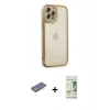 MARSİLYAN™- iPhone 12 Pro Max Kılıf Çekirdek Klasik Serisi - Siyah 20D Premium Cam Ekran Koruyucu + Renkli Kamera Lens Koruma Cam - MI