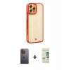 MARSİLYAN™- iPhone 12 Pro Max Kılıf Çekirdek Klasik Serisi - Siyah 20D Premium Cam Ekran Koruyucu + Neon Fosforlu Kamera Lens - SI