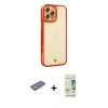 MARSİLYAN™- iPhone 12 Pro Max Kılıf Çekirdek Klasik Serisi - Siyah 20D Premium Cam Ekran Koruyucu + Renkli Kamera Lens Koruma Cam - SI