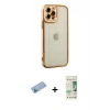 MARSİLYAN™- iPhone 12 Pro Max Kılıf Çekirdek Klasik Serisi - Siyah 20D Premium Cam Ekran Koruyucu + Shine Kamera Lens Koruma Cam - MI
