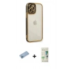 MARSİLYAN™- iPhone 12 Pro Max Kılıf Çekirdek Klasik Serisi - Siyah 20D Premium Cam Ekran Koruyucu + Shine Kamera Lens Koruma Cam - MI