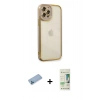 MARSİLYAN™- iPhone 12 Pro Max Kılıf Çekirdek Klasik Serisi - Siyah 20D Premium Cam Ekran Koruyucu + Shine Kamera Lens Koruma Cam - MI