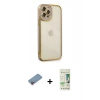 MARSİLYAN™- iPhone 12 Pro Max Kılıf Çekirdek Klasik Serisi - Siyah 20D Premium Cam Ekran Koruyucu + Shine Kamera Lens Koruma Cam - PE
